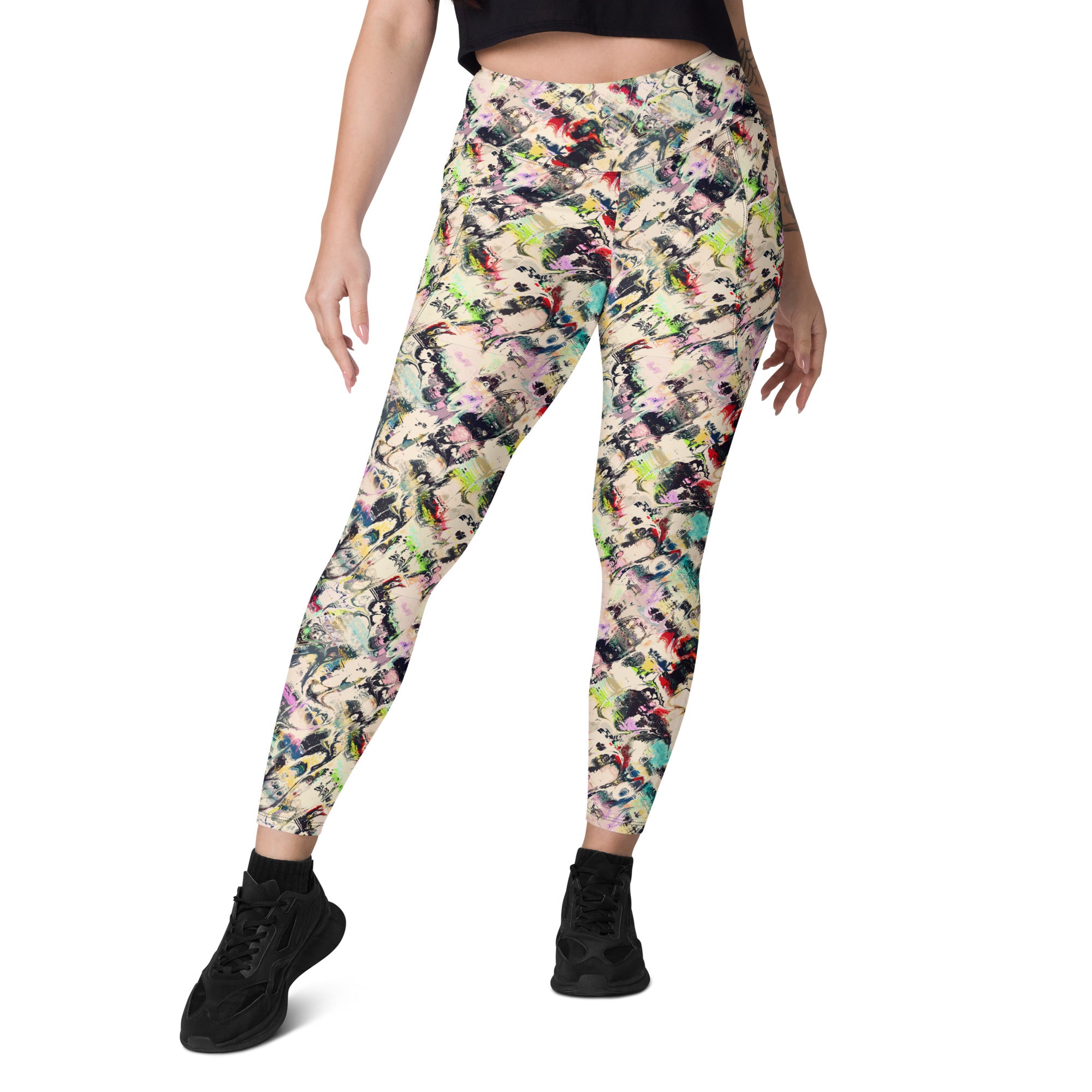 Multicolor Abstract Leggings with pockets