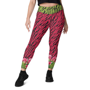 Pink and Green Zebra with Cala Liles Leggings with pockets