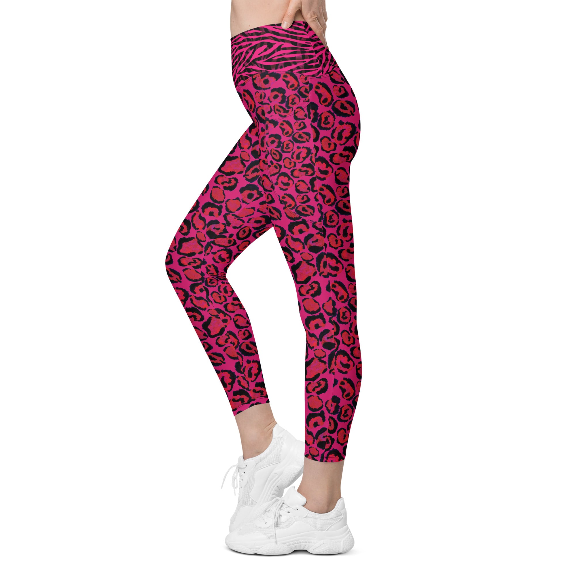 Hot Pink Cheetah and Zebra Leggings with pockets