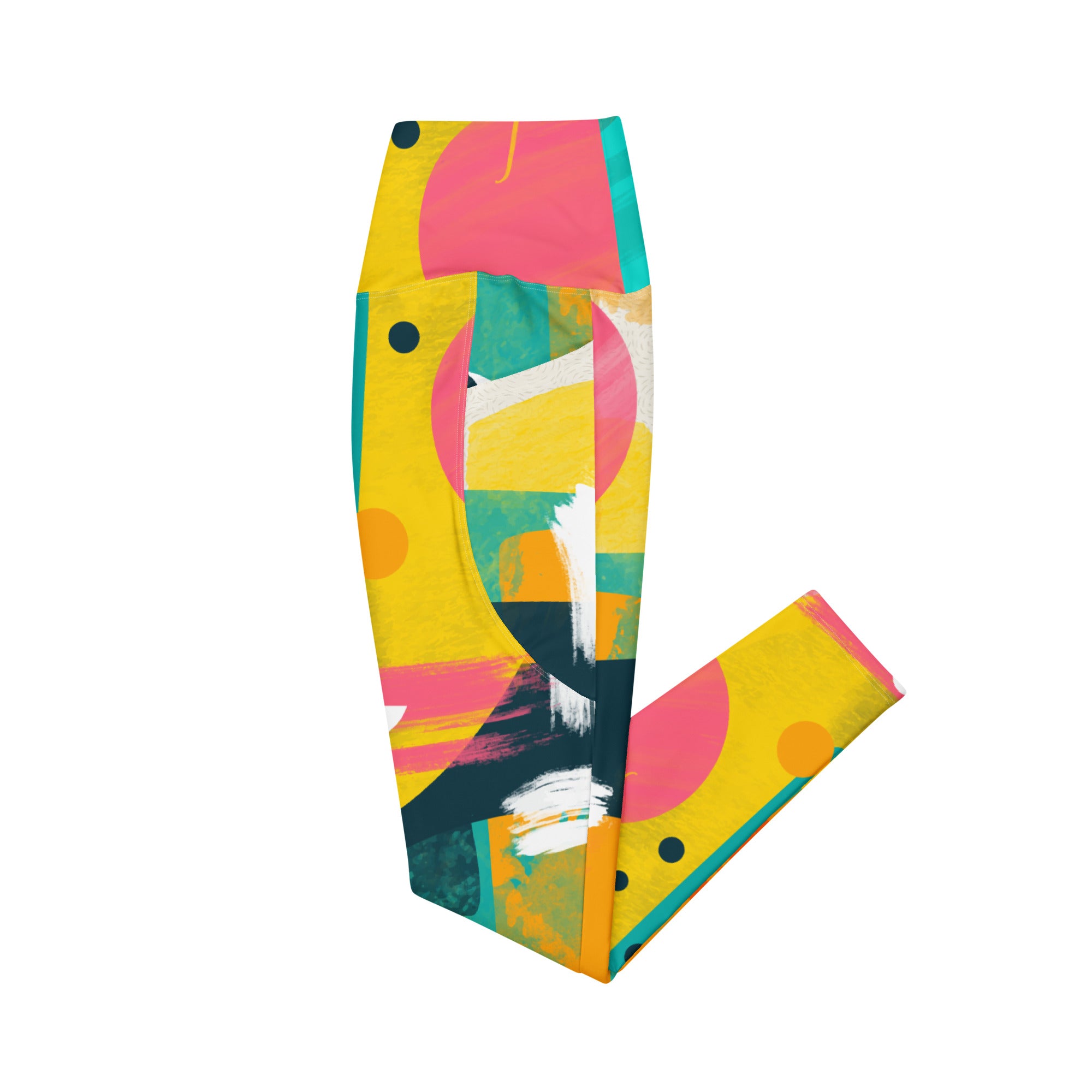 Abstract Faces Leggings with pockets