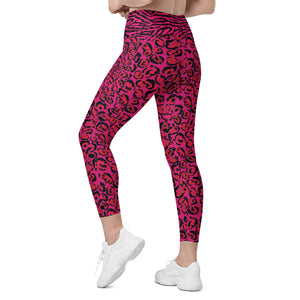 Hot Pink Cheetah and Zebra Leggings with pockets