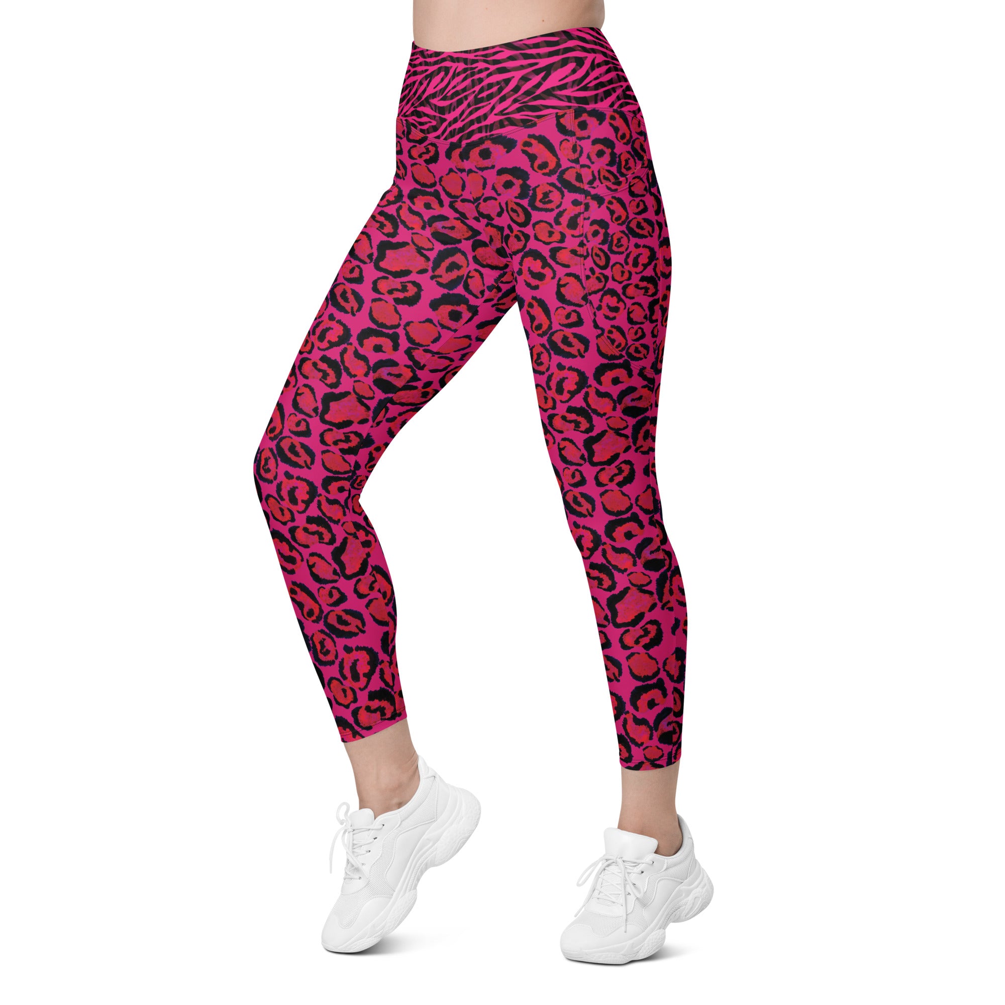 Hot Pink Cheetah and Zebra Leggings with pockets