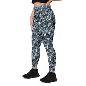 Animal Print Patchwork Leggings with pockets