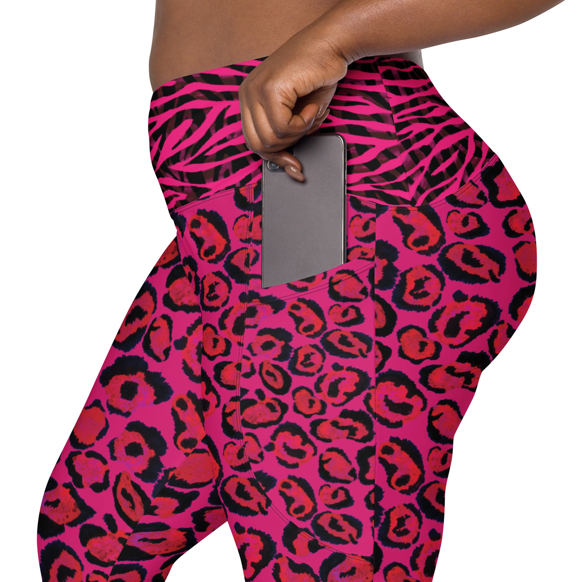 Hot Pink Cheetah and Zebra Leggings with pockets