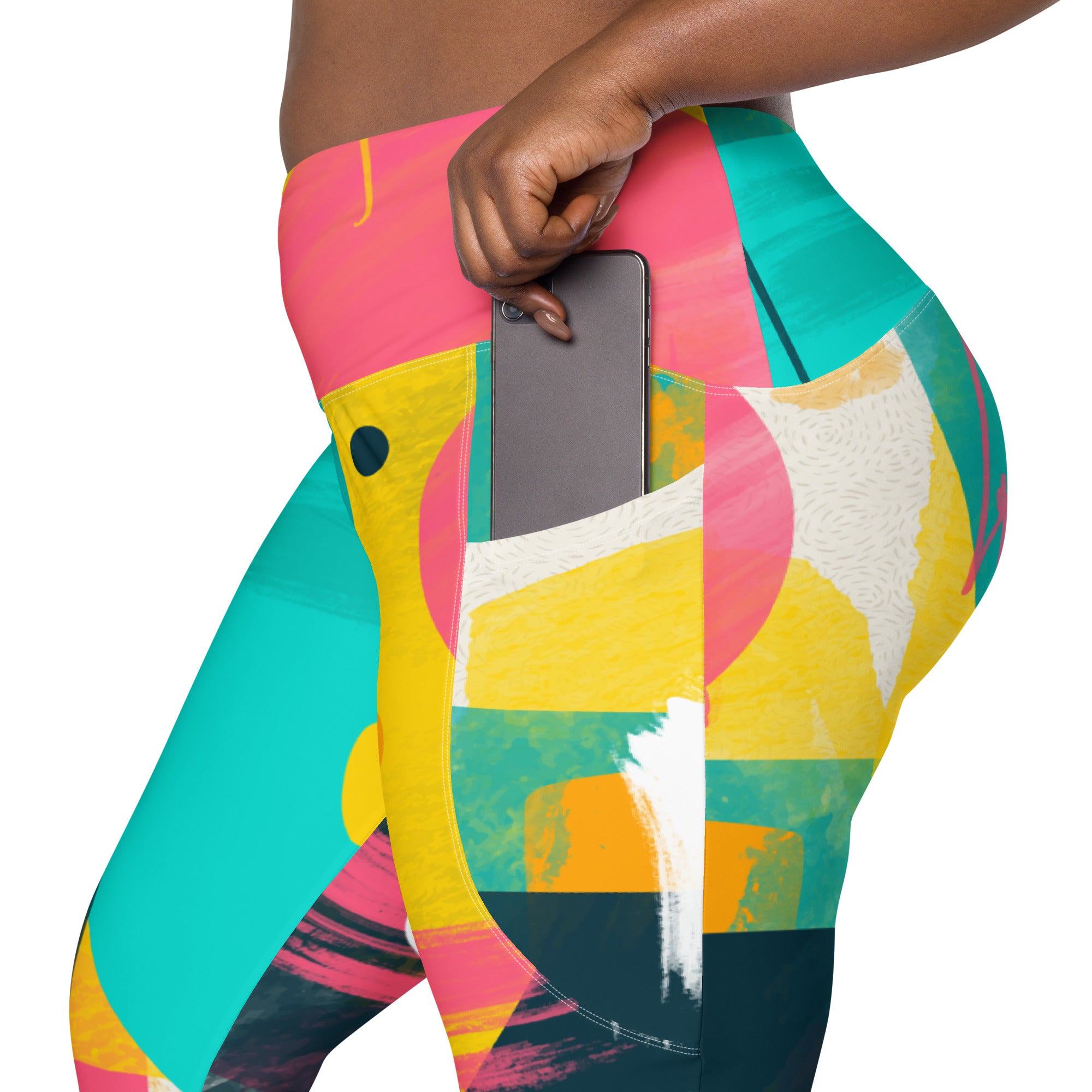 Abstract Faces Leggings with pockets