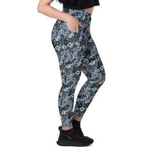 Animal Print Patchwork Leggings with pockets