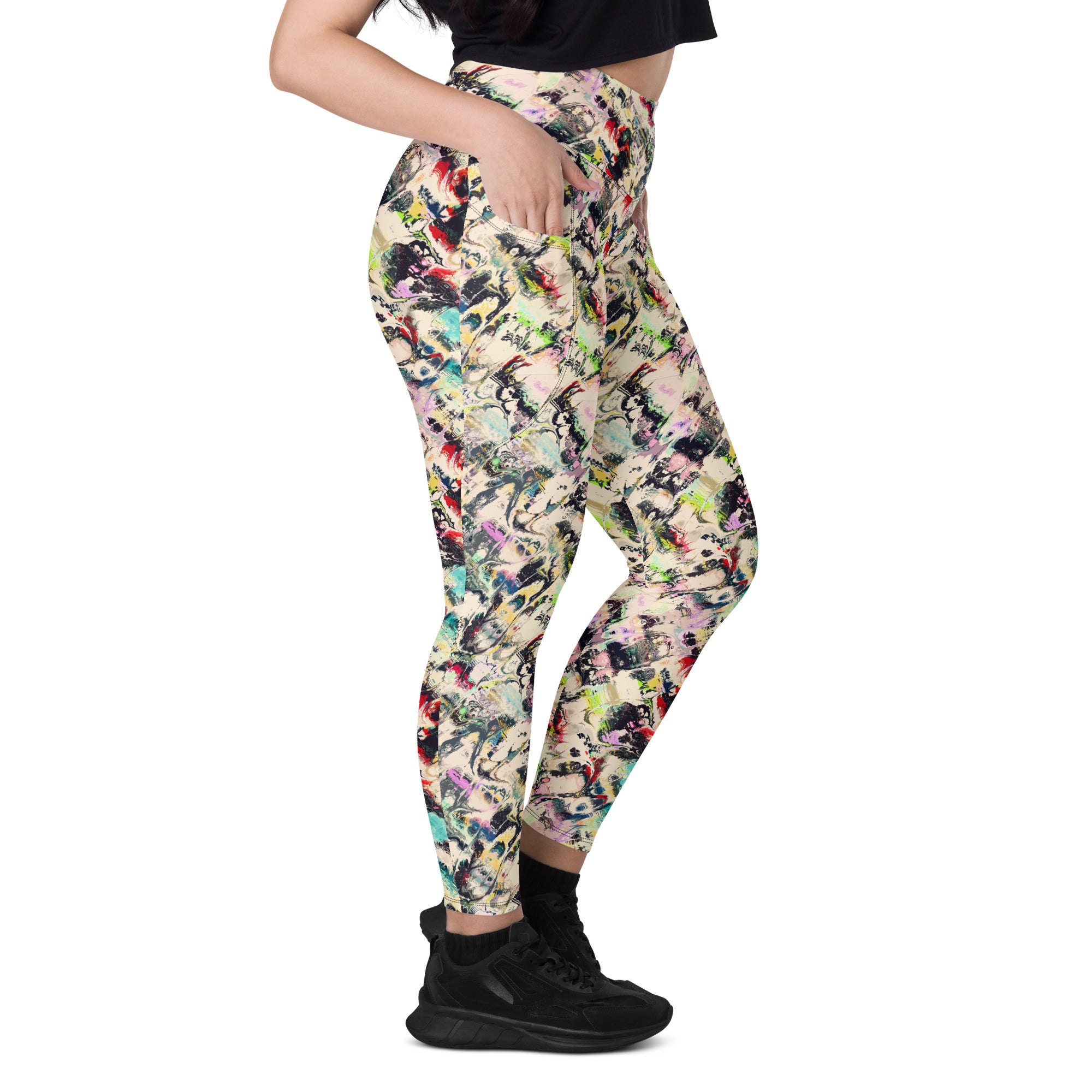 Multicolor Abstract Leggings with pockets