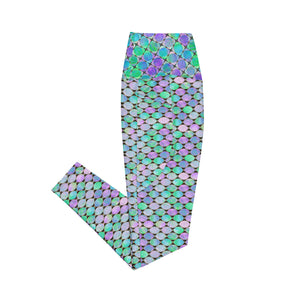 Neon Pastel Geometrics Leggings with pockets