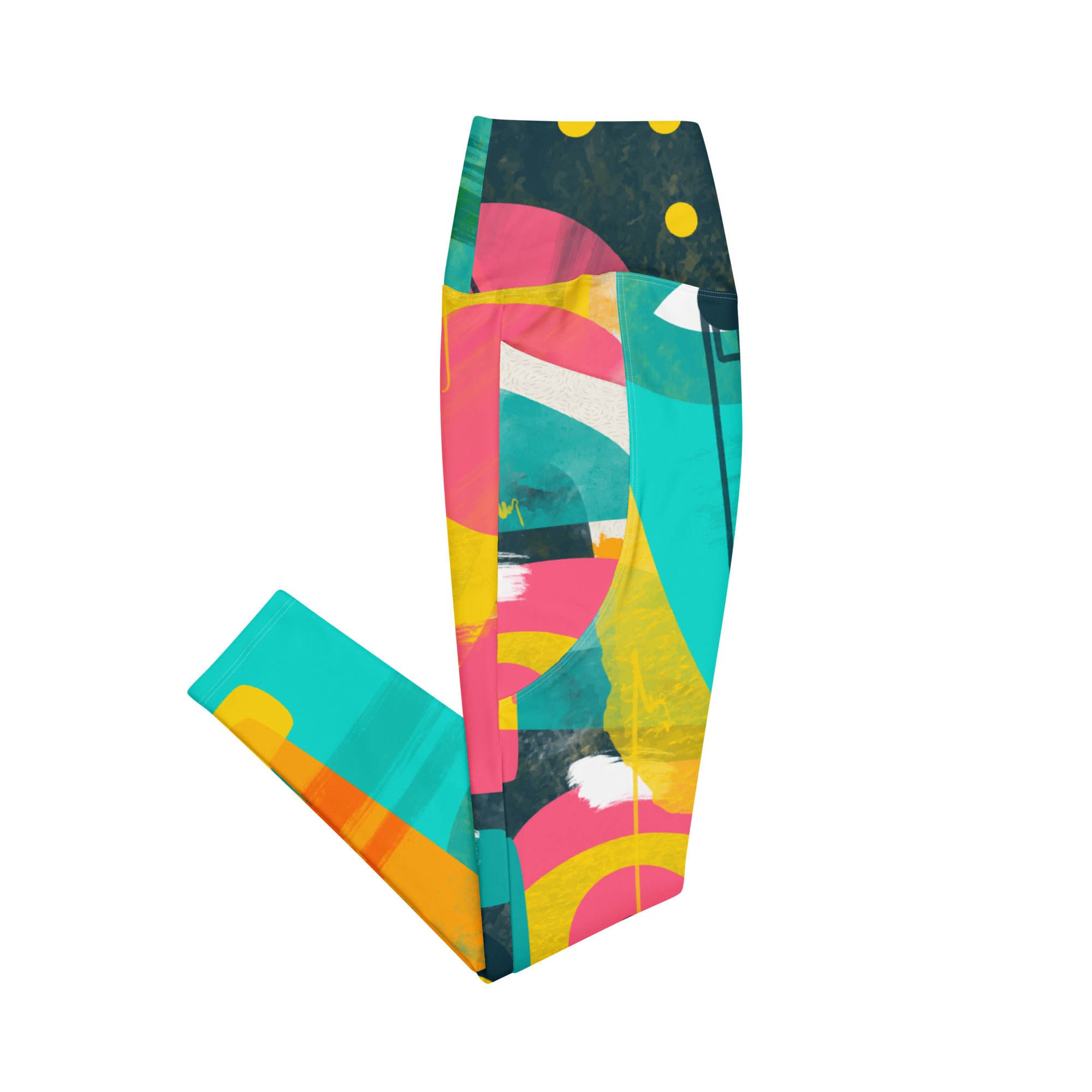 Abstract Faces Leggings with pockets