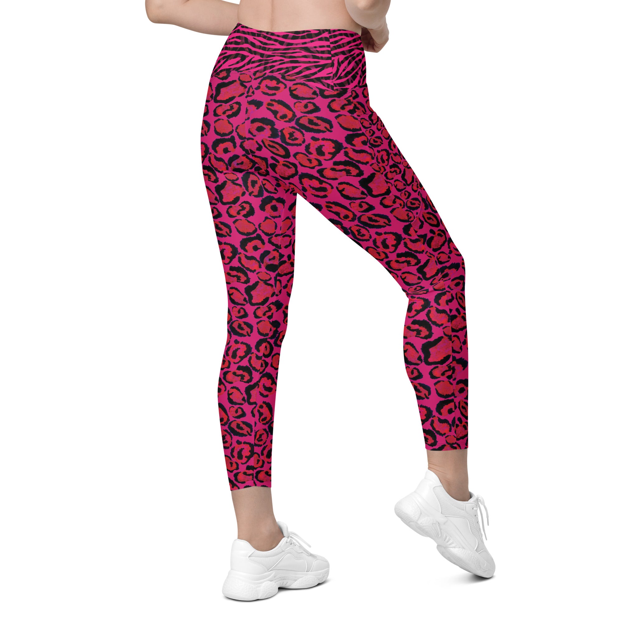 Hot Pink Cheetah and Zebra Leggings with pockets