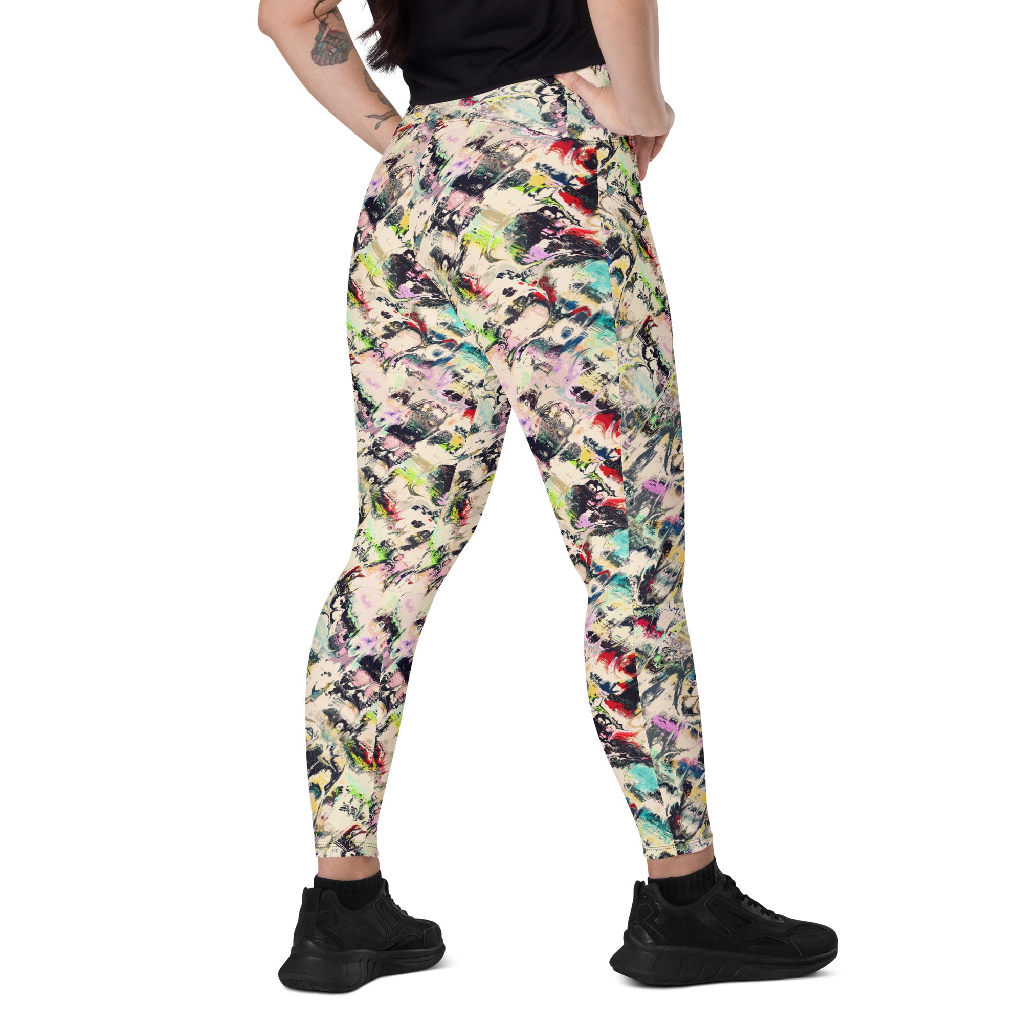 Multicolor Abstract Leggings with pockets