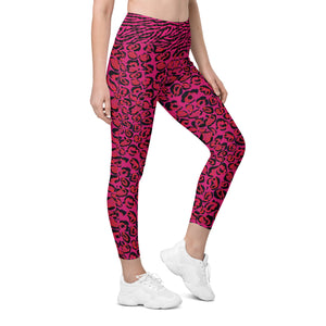 Hot Pink Cheetah and Zebra Leggings with pockets