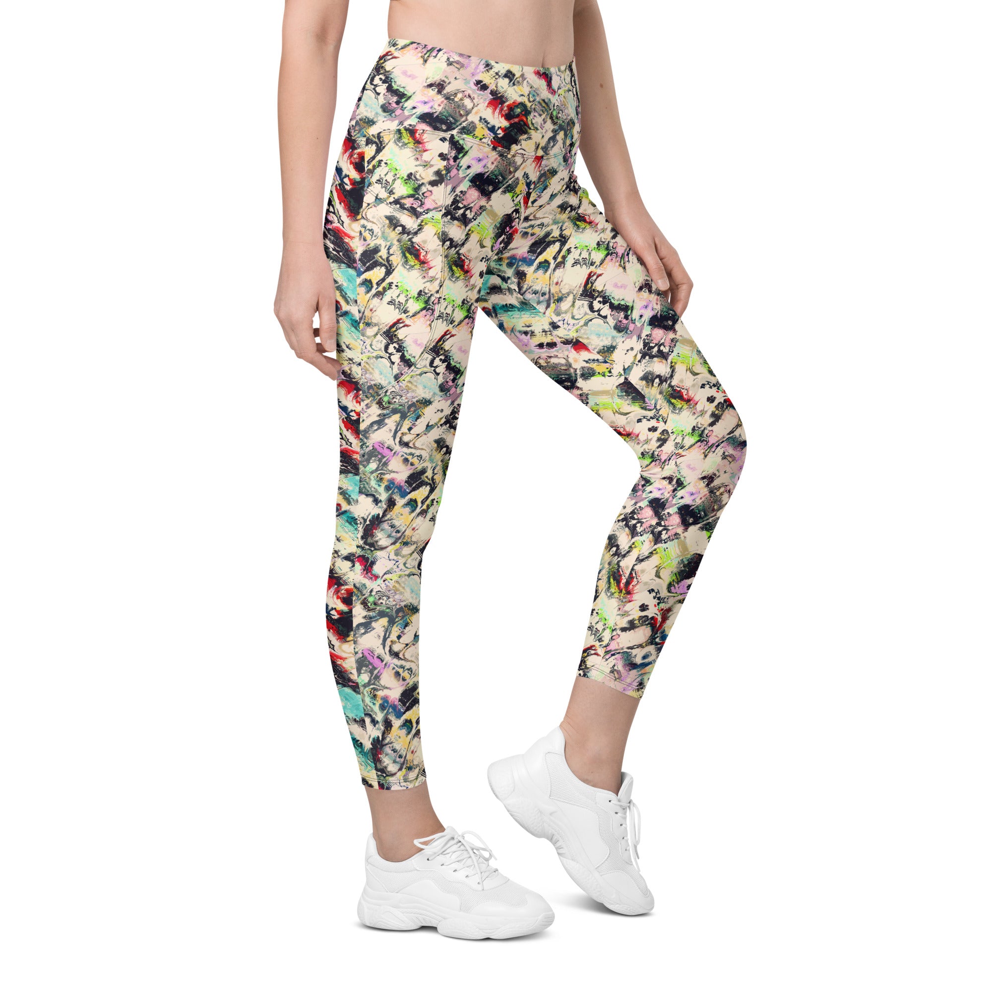 Multicolor Abstract Leggings with pockets