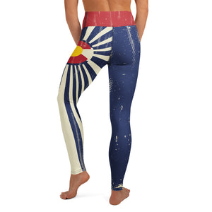 Colorado Grunge Flag - Basic Yoga Leggings