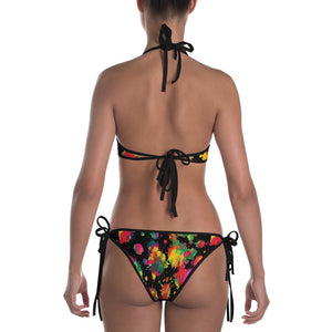 Butterflies and Neon Paint Balls - Reversible Bikini