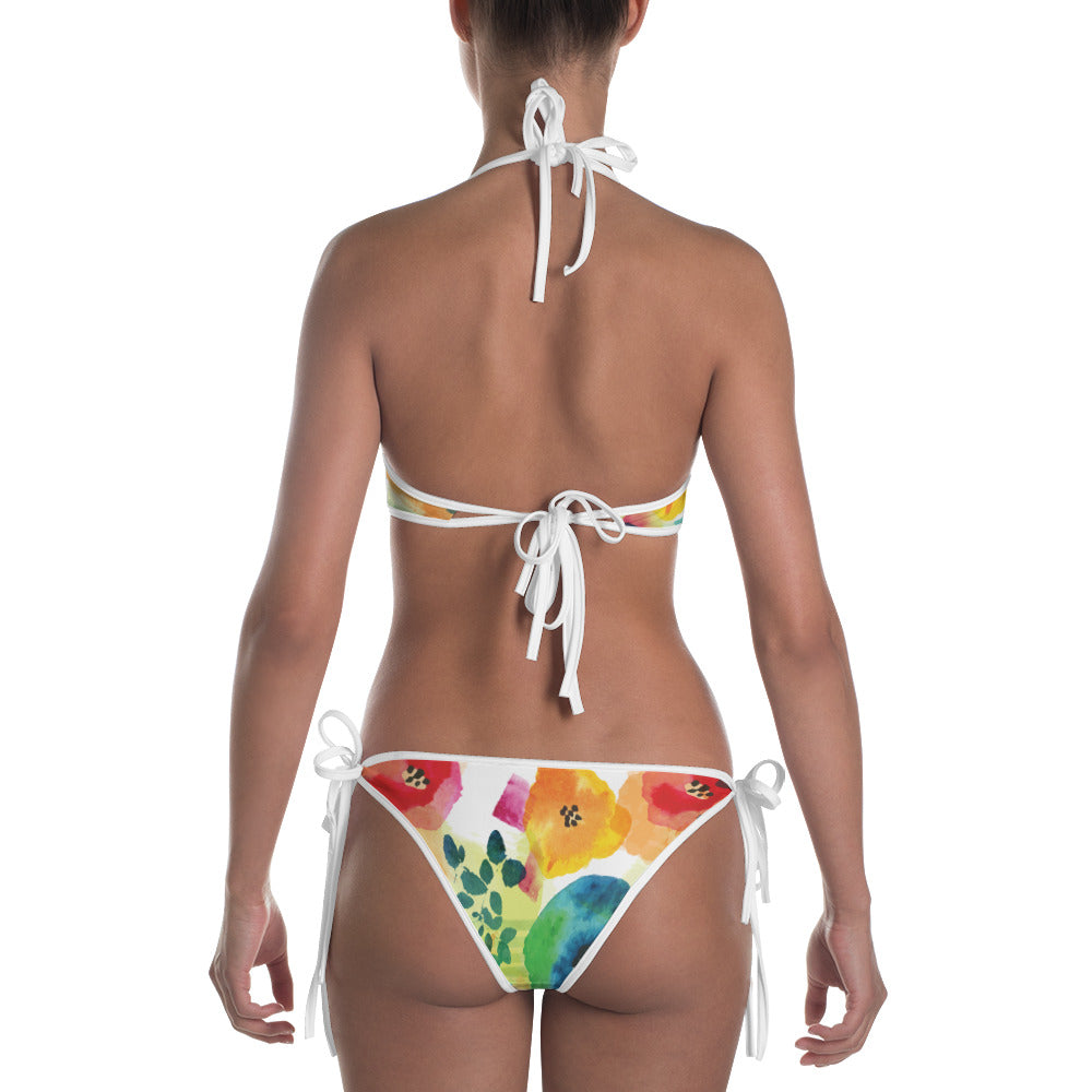 Watercolor Florals - Reversible Bikini