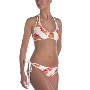 Orange Floral - Reversible Bikini
