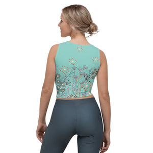 Turquoise Floral - Crop Top