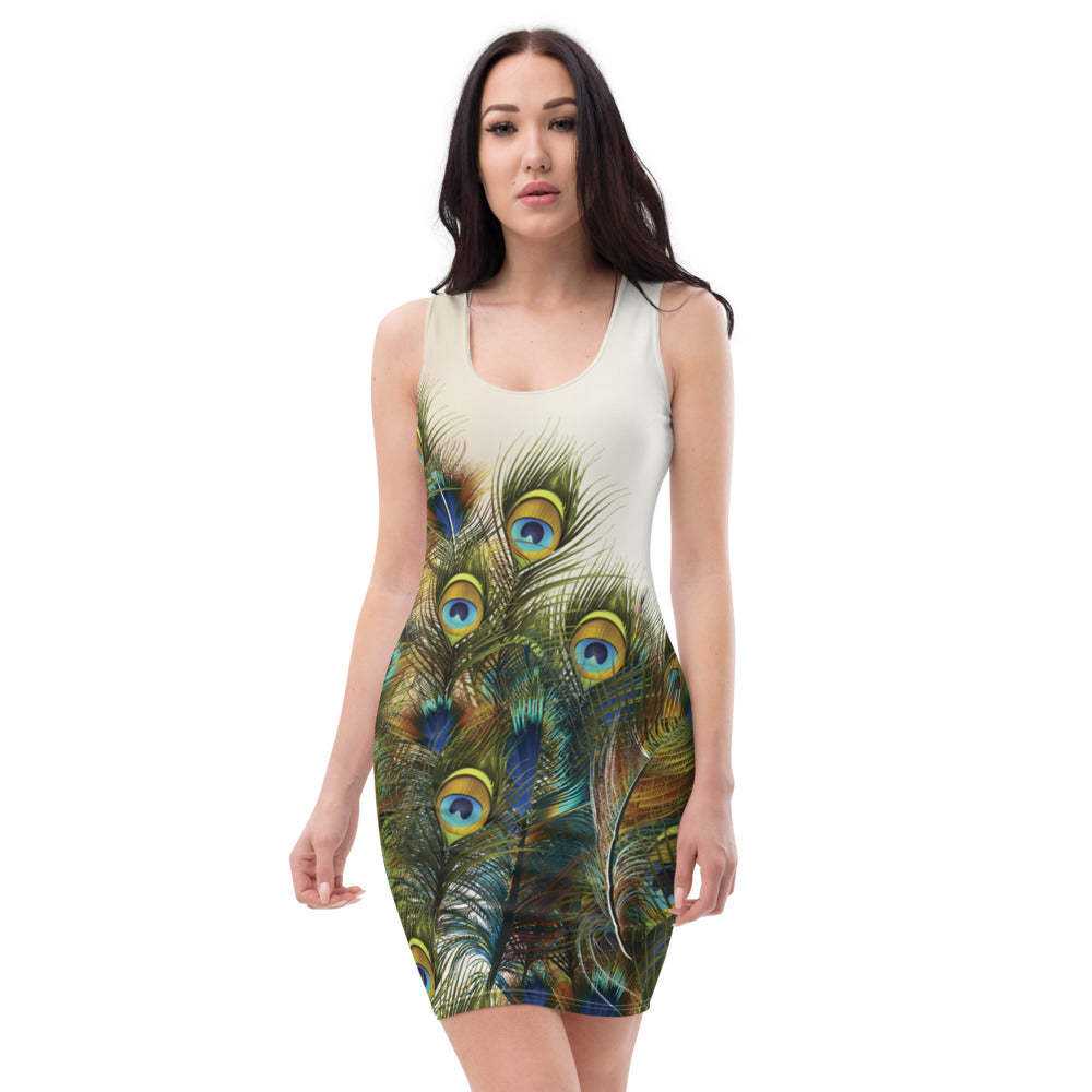 Peacock Feathers - Printed Dress