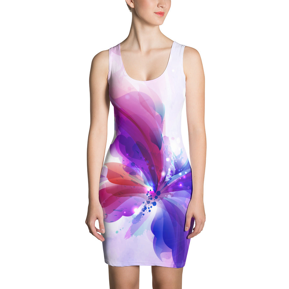 Watercolor Butterfly Splash - Printed Dress