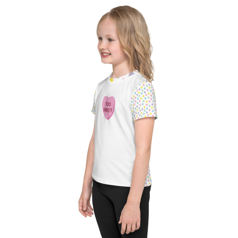 "Too Sweet" Candy Heart - Valentine's Day - Kids T-Shirt