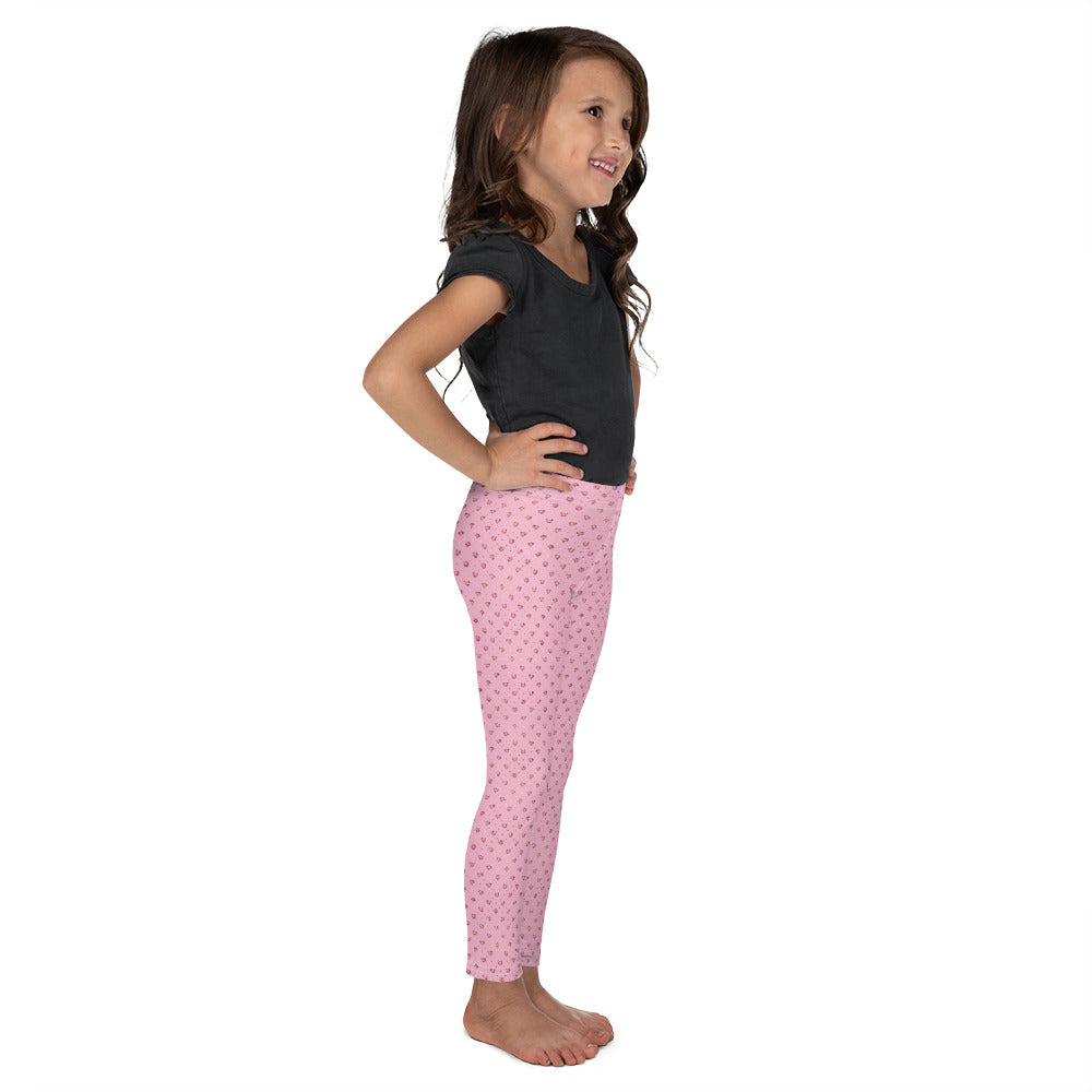 Red Jeweled Hearts on Pink - Valentine's Day - Kid's Leggings