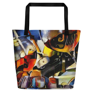 Abstract Wine and Roses - Beach Bag