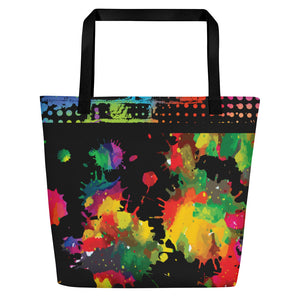 Neon Paint Splotches - Beach Bag