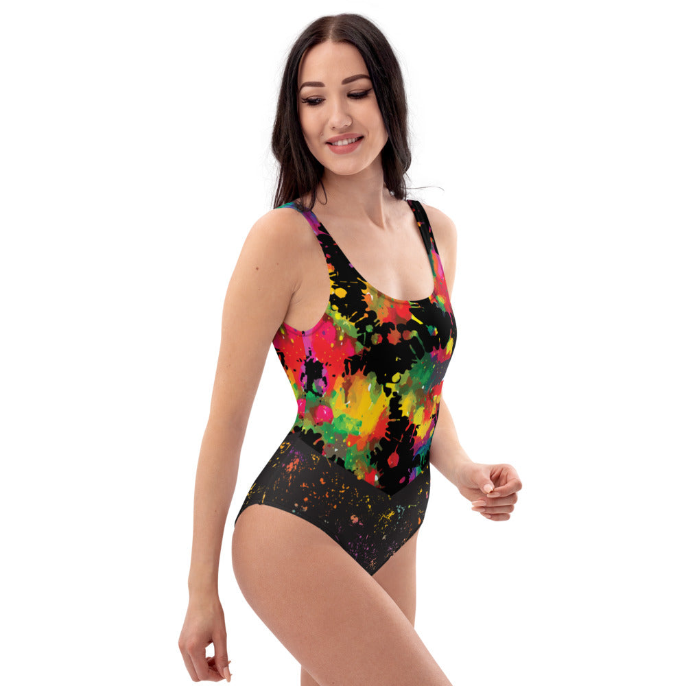 Neon Paint Splothes - One-Piece Swimsuit