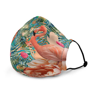 Blue Jungle Flamingoes - Premium Face Mask
