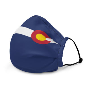 Colorado Flag on Dark Blue - Premium Face Mask