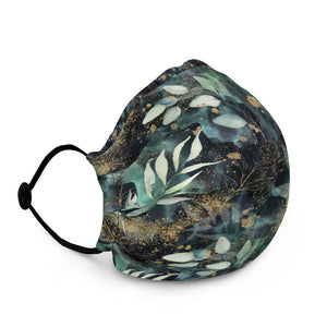 Turquoise, Black and Gold - Premium Face Mask