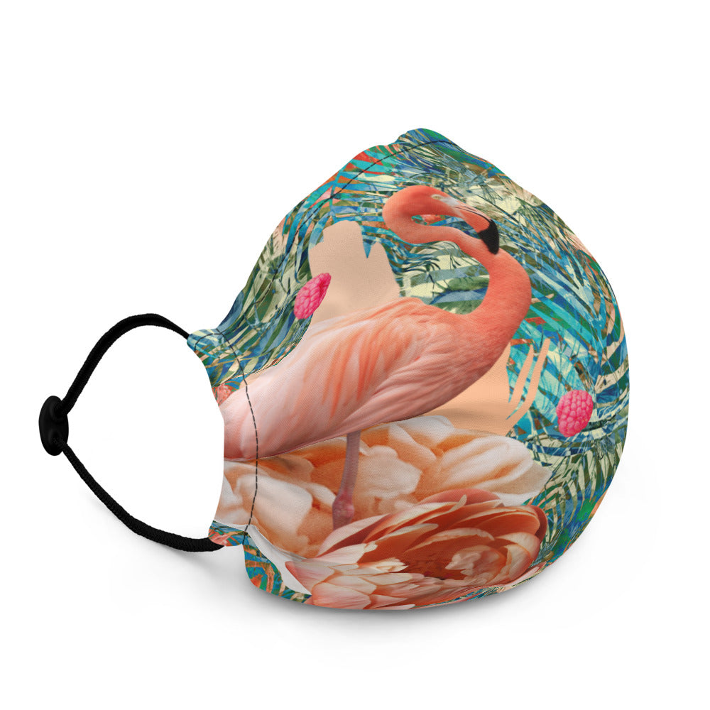 Blue Jungle Flamingoes - Premium Face Mask
