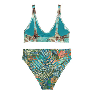 Turquoise Tropical - Recycled High-Waisted Bikini