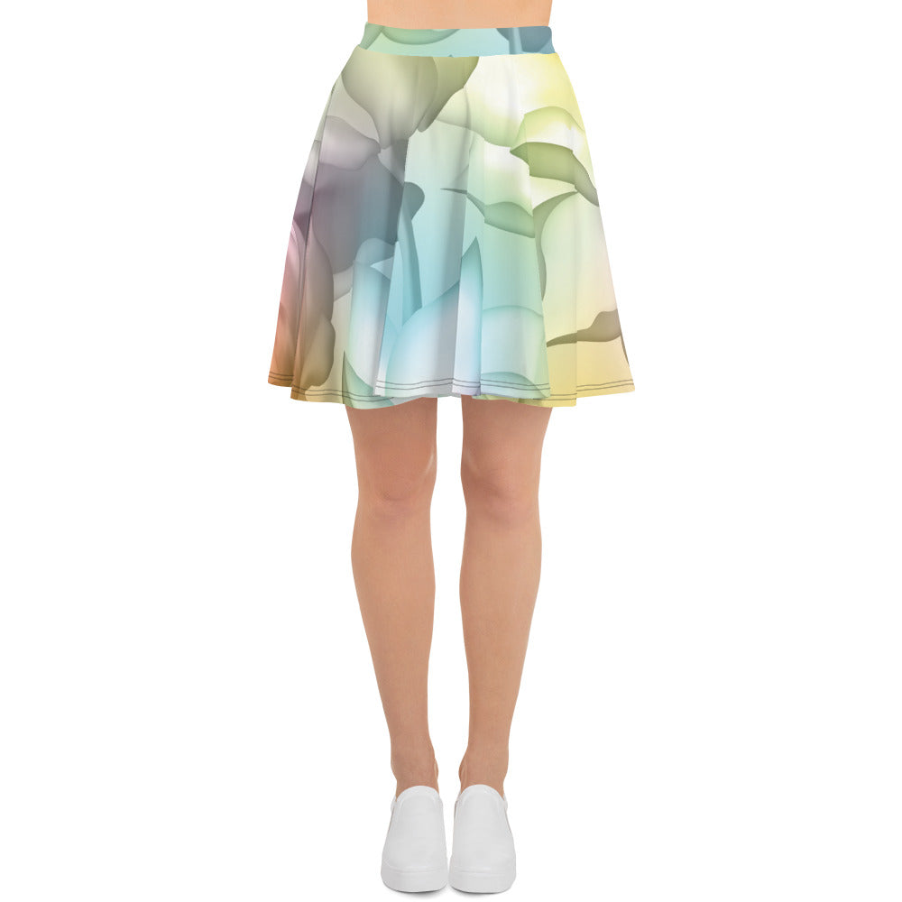 Watercolor Lotus - Skater Skirt