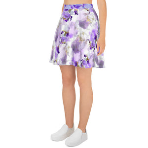 Watercolor Irises - Skater Skirt
