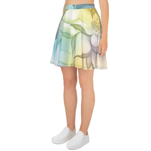 Watercolor Lotus - Skater Skirt