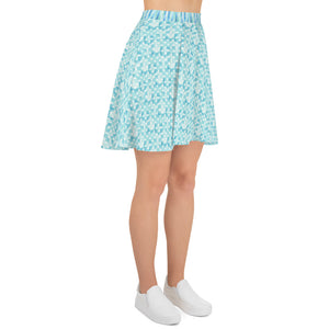 Blue Watercolor Bubbles - Skater Skirt