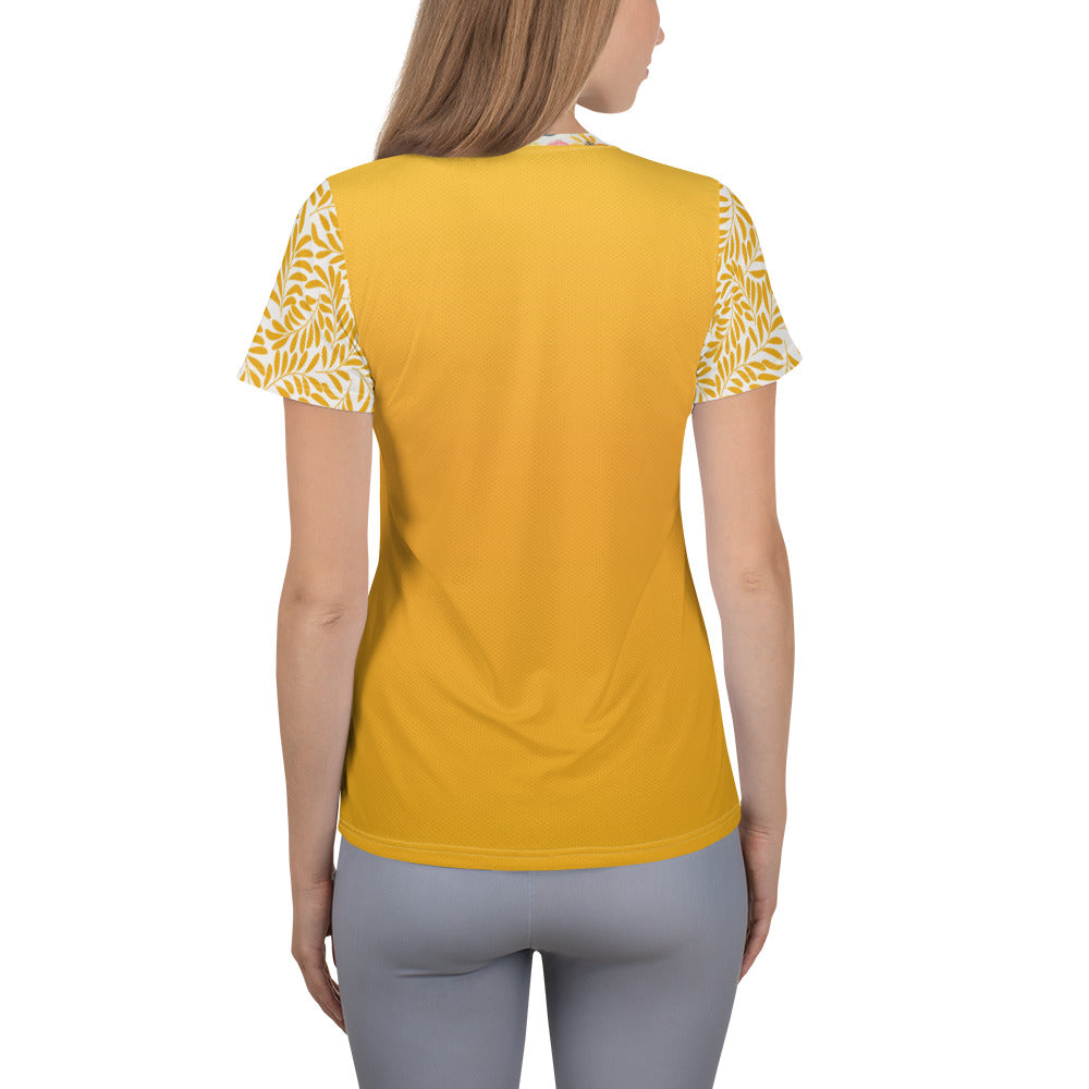 Yellow and Grey Watercolor - Women's Athletic T-shirt