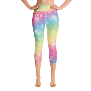 Sparkly Rainbow - Yoga Capri Leggings