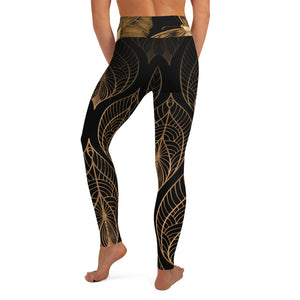 Copper Skeleton Leaves - Yoga Leggings