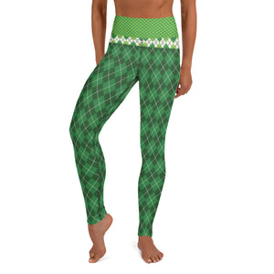 Green Plaids - Women's Yoga Leggings