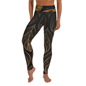 Copper Skeleton Leaves - Yoga Leggings