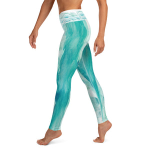 Turquoise Watercolor - Yoga Leggings