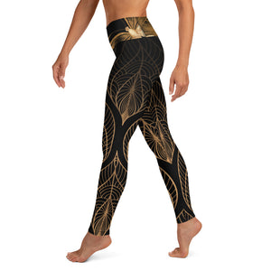 Copper Skeleton Leaves - Yoga Leggings