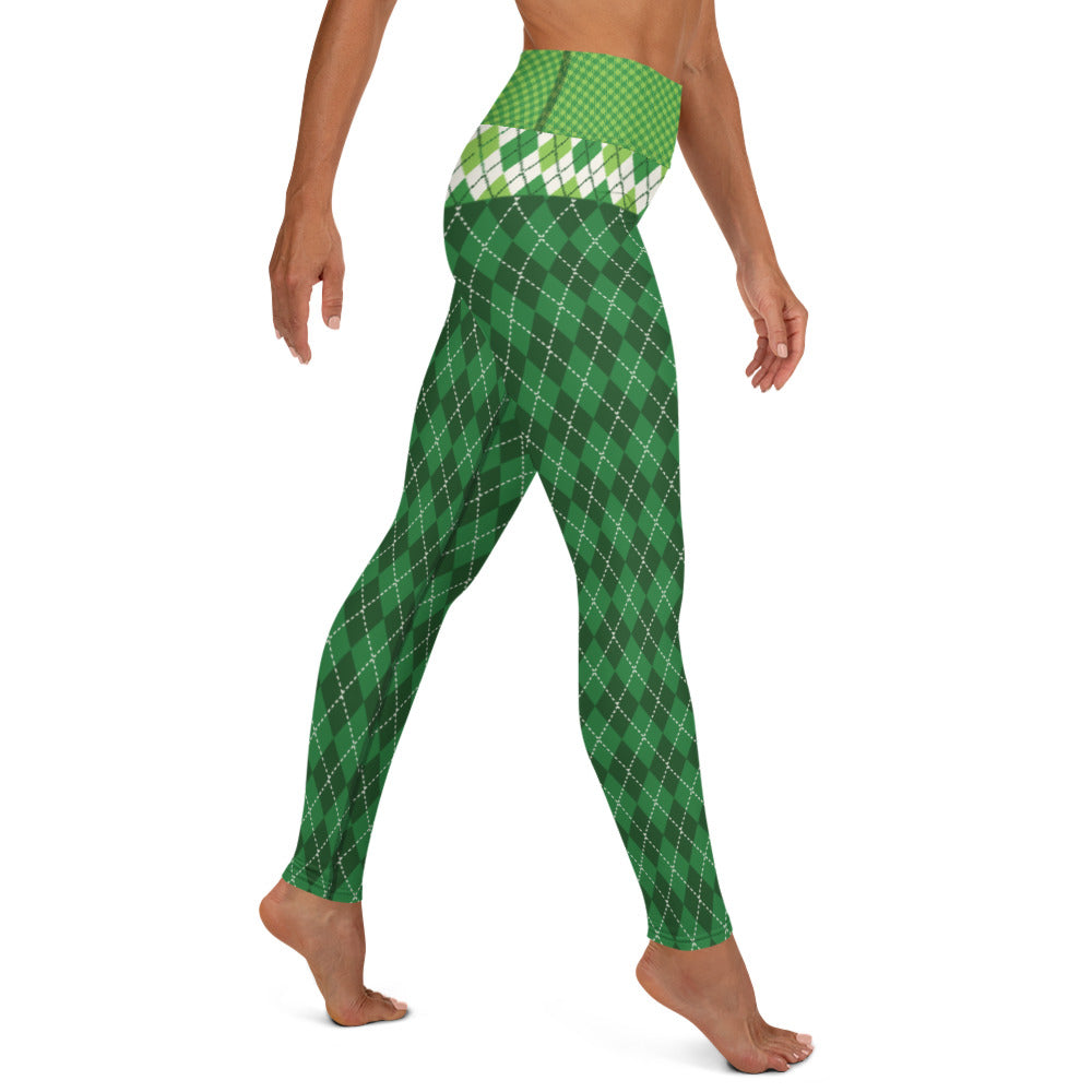 Green Plaids - Women's Yoga Leggings