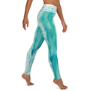 Turquoise Watercolor - Yoga Leggings