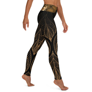 Copper Skeleton Leaves - Yoga Leggings