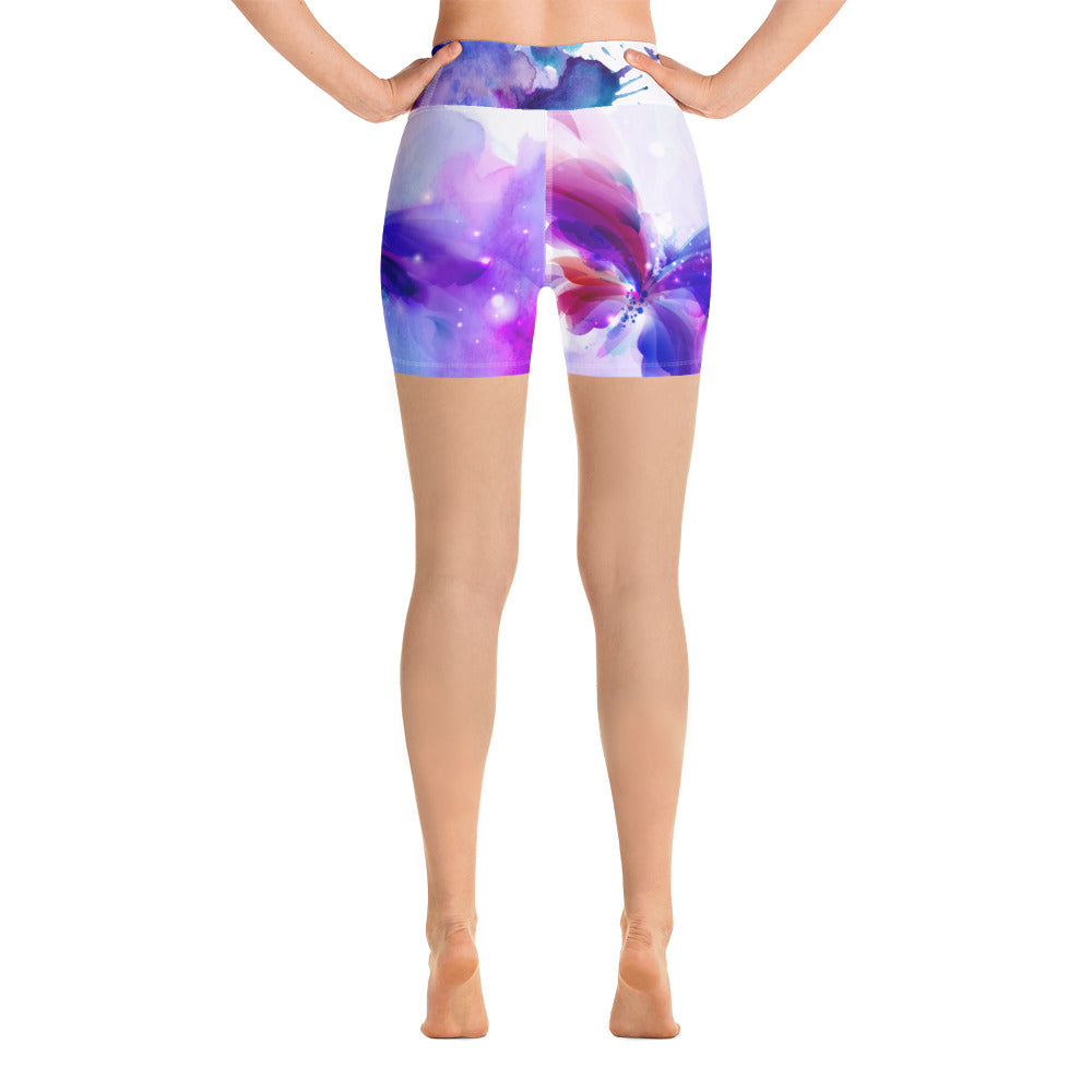 Watercolor Butterfly Spash - Yoga Shorts