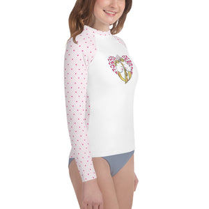 Hugging Unicorns - Valentine's Day - Youth Rash Guard